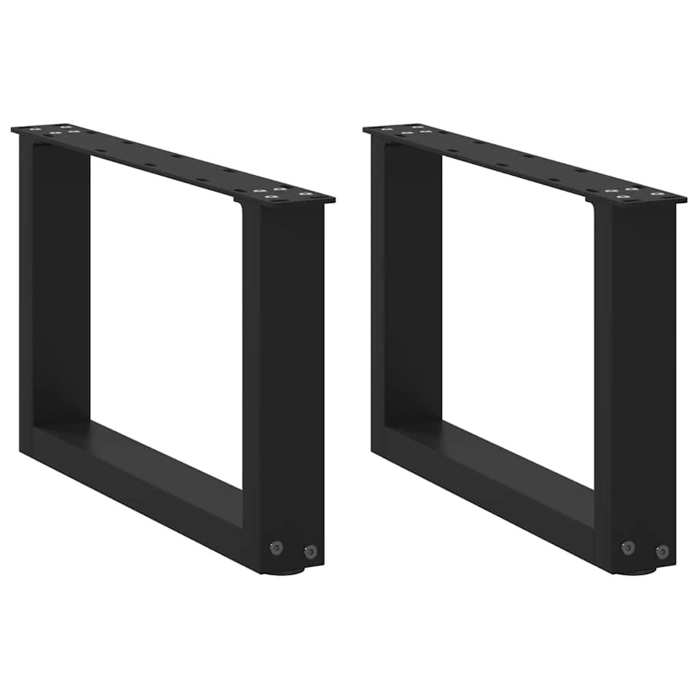 Pieds de table basse en u, 2 pièces, noir, 50 x (30-31) cm, acier