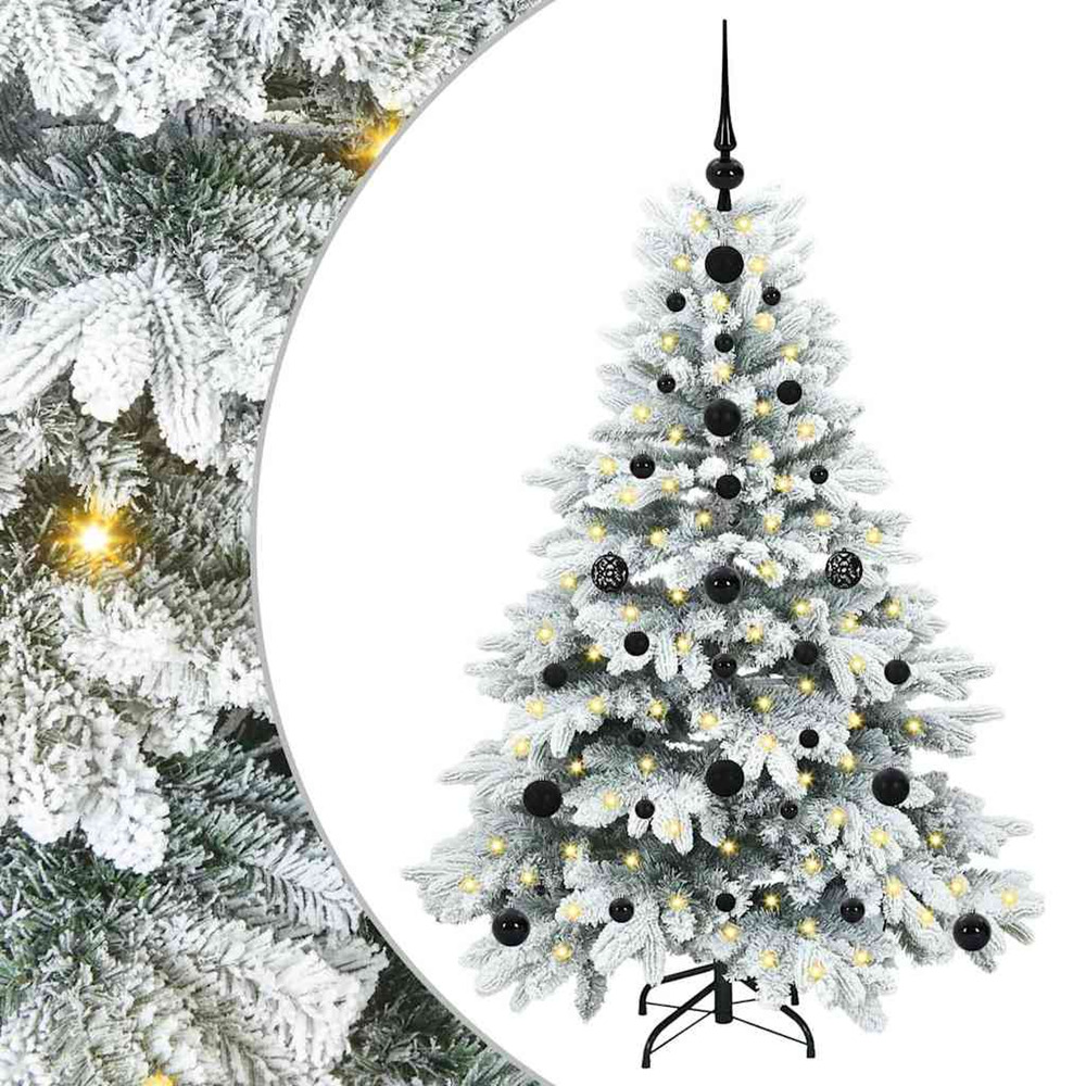 Sapin de noël artificiel avec 150 led blanc 120 cm pe et pvc