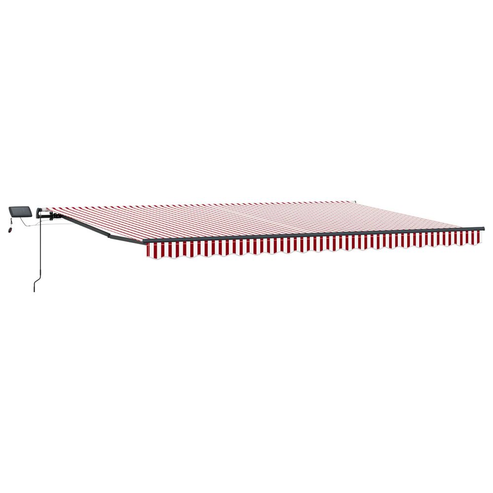 Auvent rétractable rouge et blanc 500 × 300 cm