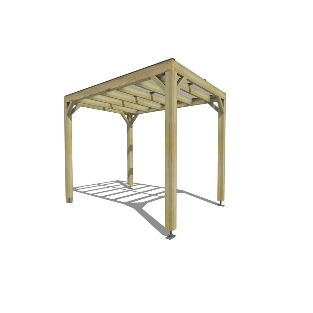 Pergola bois • 2m x 3m • indépendante • sens largeur • couverture étanche transparente incluse • livraison comprise