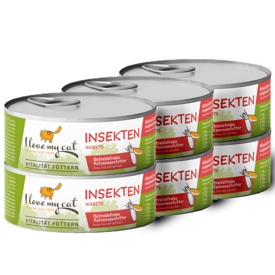 Nourriture humide pour chats avec insectes - 6x100