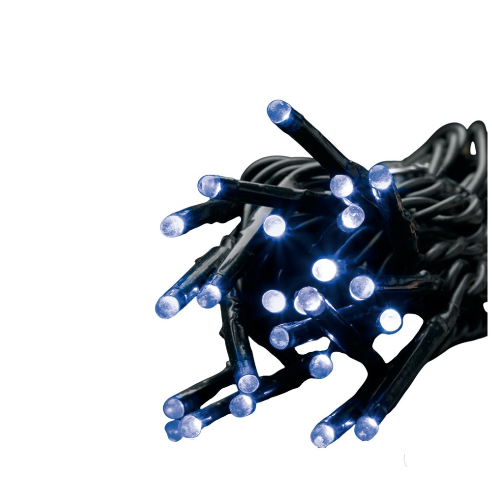 Guirlande exterieur 180 led bleu 20m fil noir
