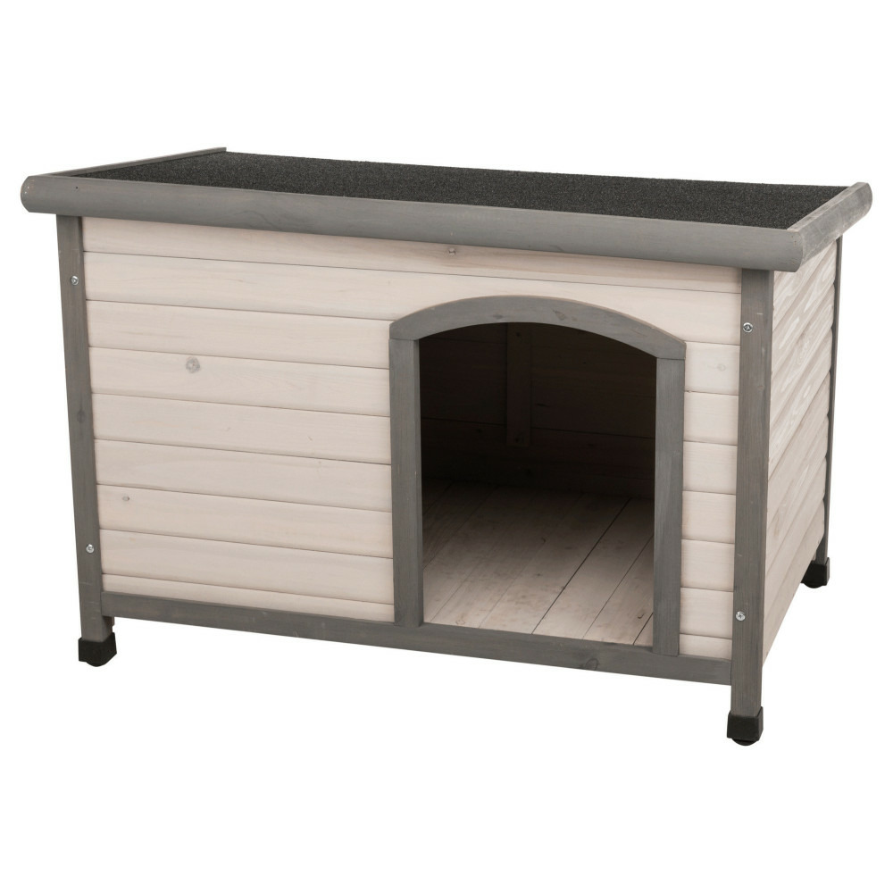 Niche classic toit plat m-l: 104 x 72 x 68 cm, grise pour chiens
