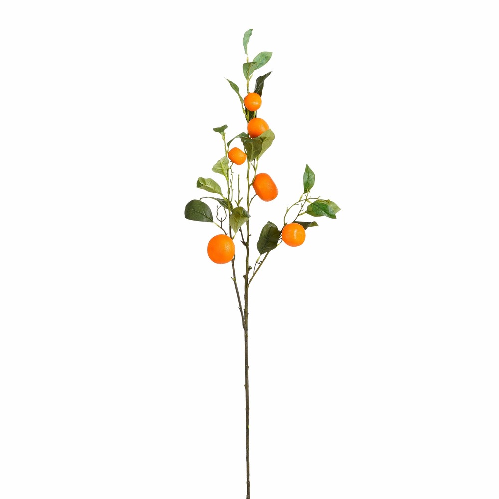 Mica decorations mandarine branche artificielle - h104 cm - orange