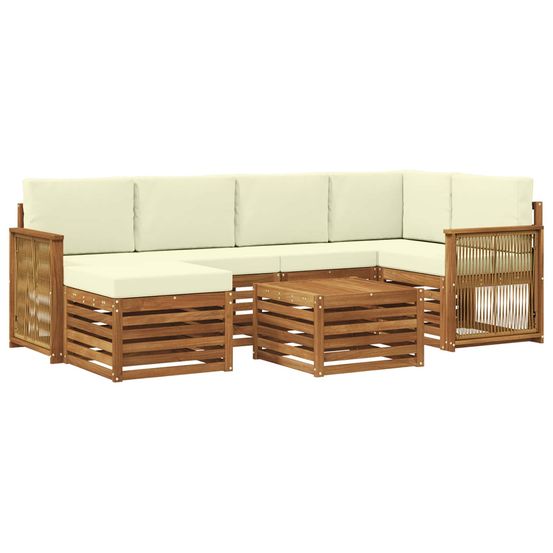 Ensemble de canapés d'extérieur 6 pc naturel et crème