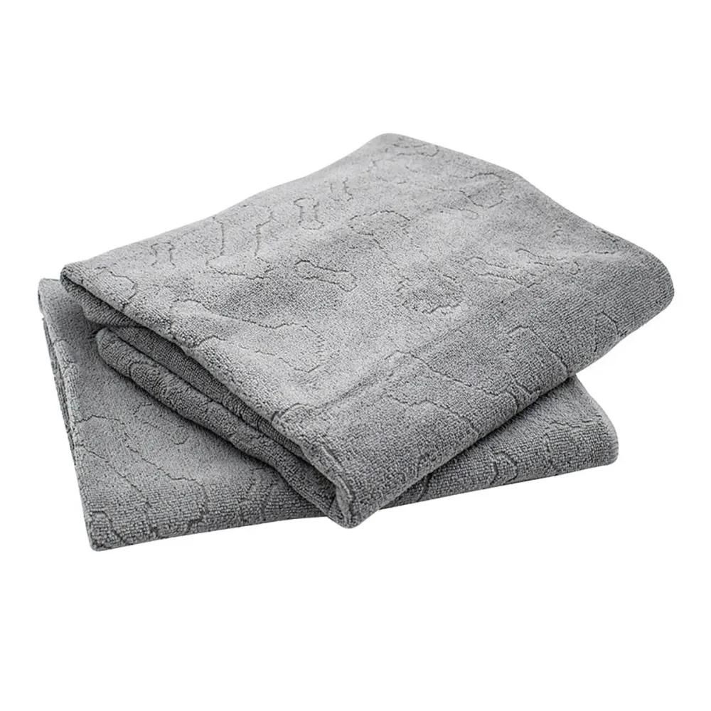 Serviette microfibre pour chien - motif os gris 110x60cm