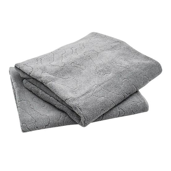 Serviette microfibre pour chien - motif os gris 110x60cm