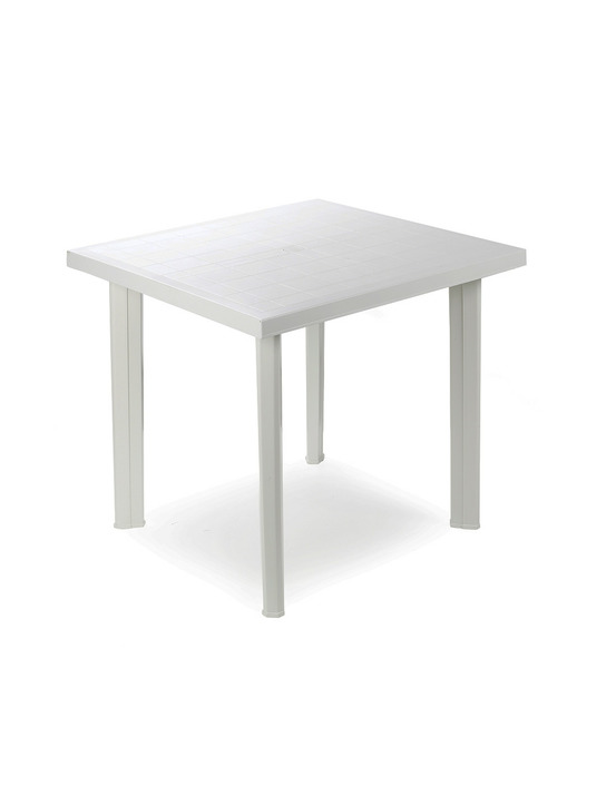 Table carrée pour l'extérieur. Couleur: blanc 80x75x72cm ipae progarden
