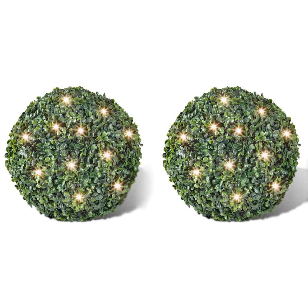 Boule lumineuse solaire 24 LED 35cm x2