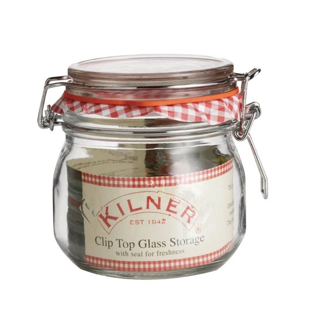 Bocal en verre pour conserves avec clip - kilner 0,5 l