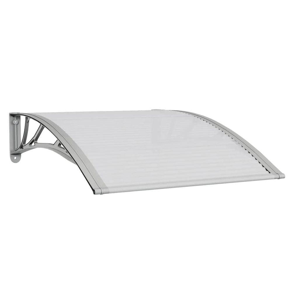 Auvent de porte gris et transparent 100 x 75 cm en polycarbonate