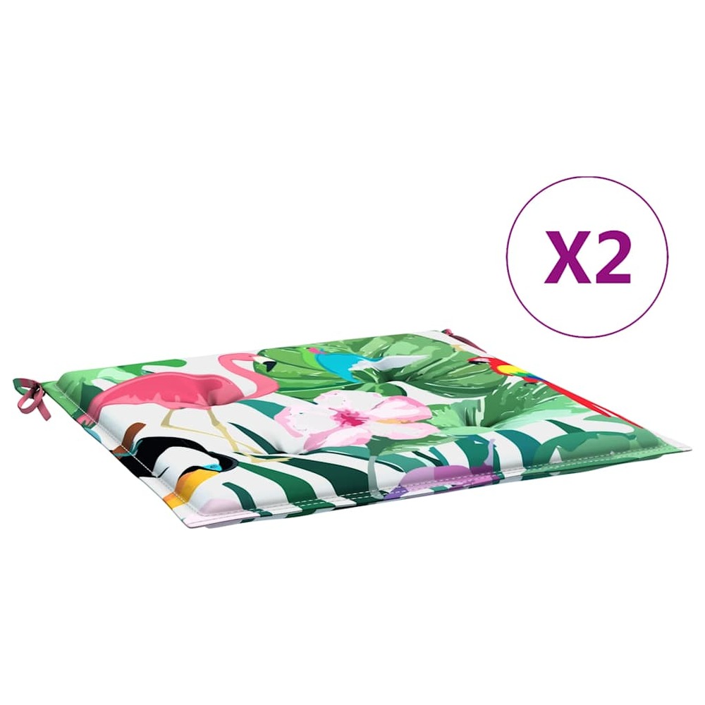 Coussins de chaise de jardin lot de 2 multicolore 40x40x4 cm