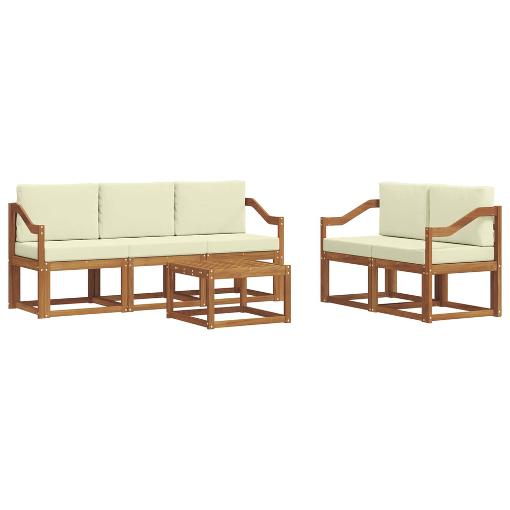 Ensemble de canapés d'extérieur 6 pcs naturel et crème