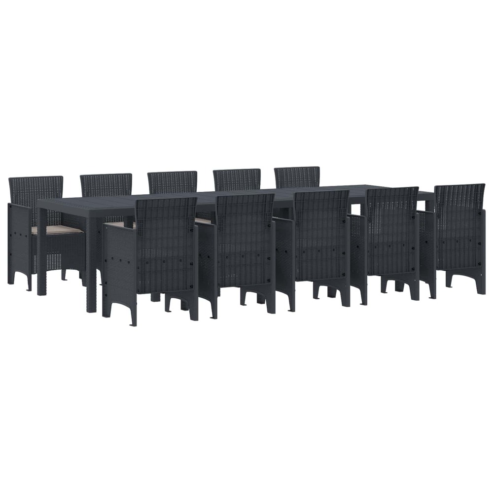 Ensemble de salle à manger pour jardin 11 pcs anthracite