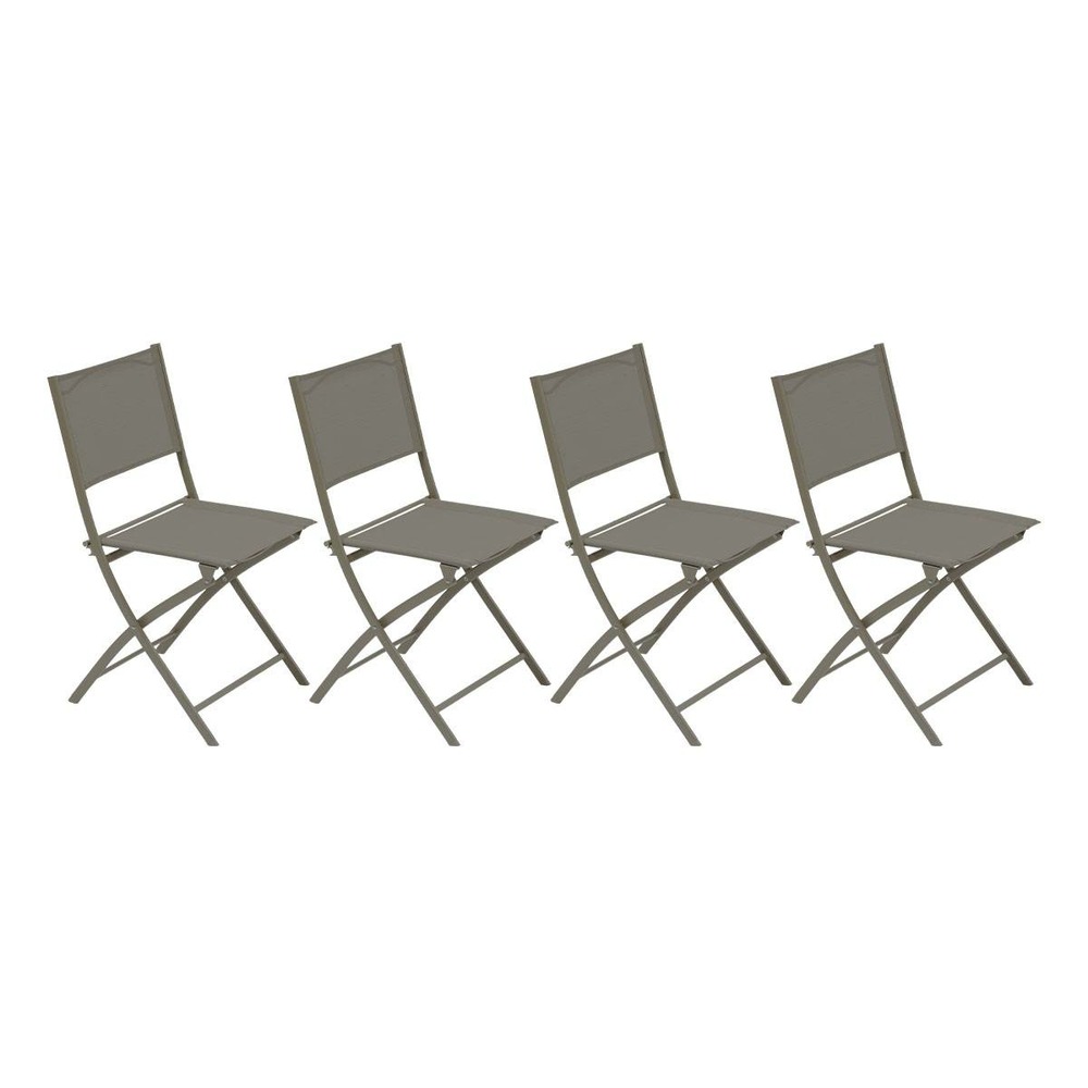 Lot de 4 chaises de jardin modula pliables noisette