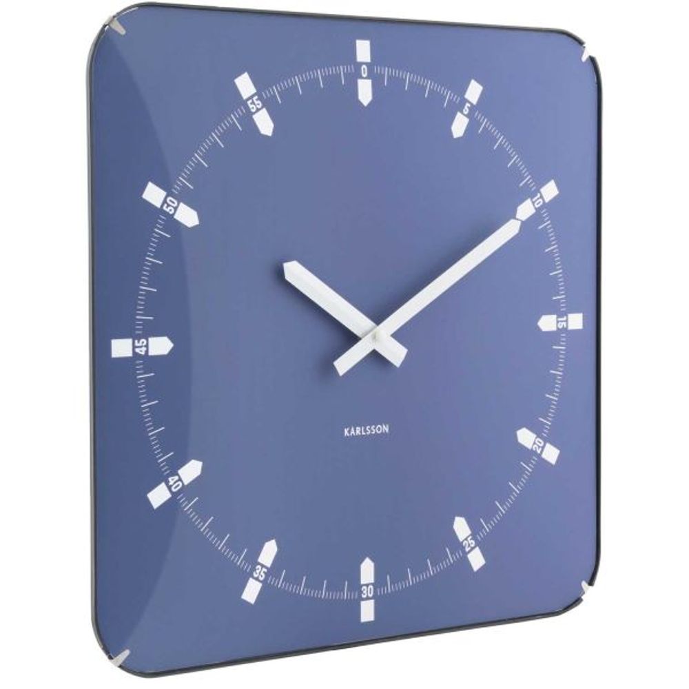 Horloge murale en métal sucinto dome square bleu