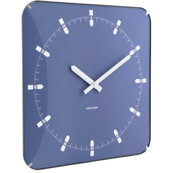 Horloge murale en métal sucinto dome square bleu