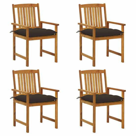 Chaises de jardin avec coussins lot de 4 bois d'acacia massif