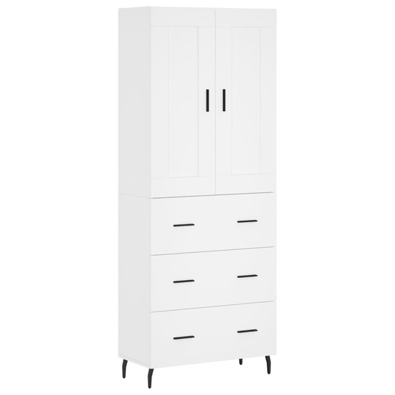 Buffet bahut commode armoire meuble de rangement organisateur cuisine salle de séjour salon haut 69,5 x 34 x 180 cm bois d'in