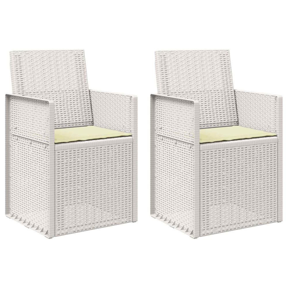 Chaises de jardin salle à manger 2 pc blanc et crème pp
