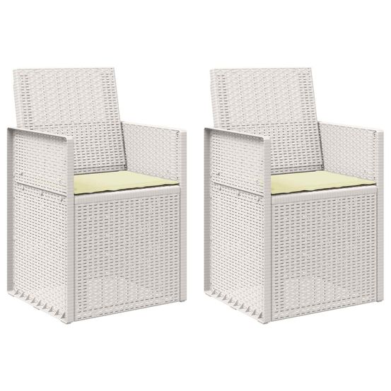 Chaises de jardin salle à manger 2 pc blanc et crème pp