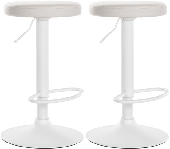 Lot de 2 tabourets de bar ponte simili cuir blanc