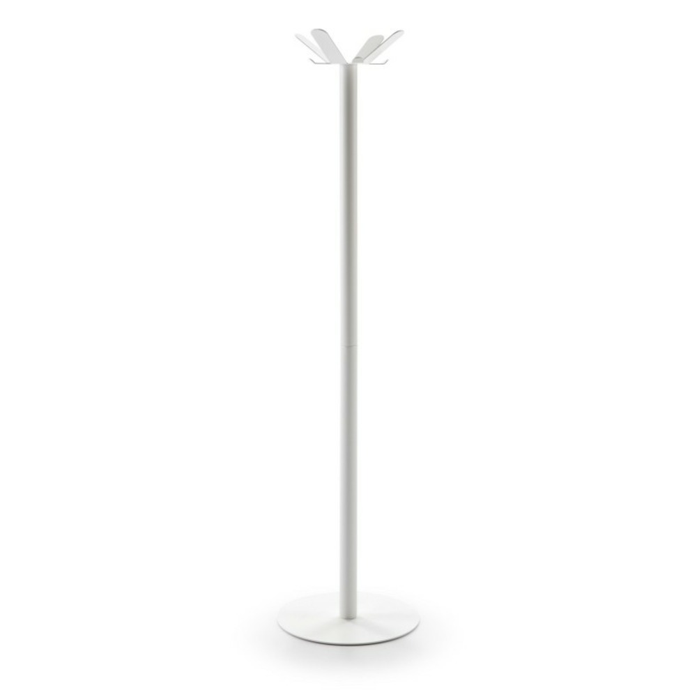 Porte-manteau soft - métal blanc, 8 patères, design minimaliste, stable et durable