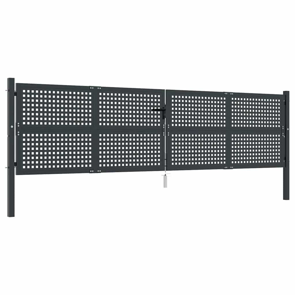 Portail de jardin anthracite 400 x 125 cm acier