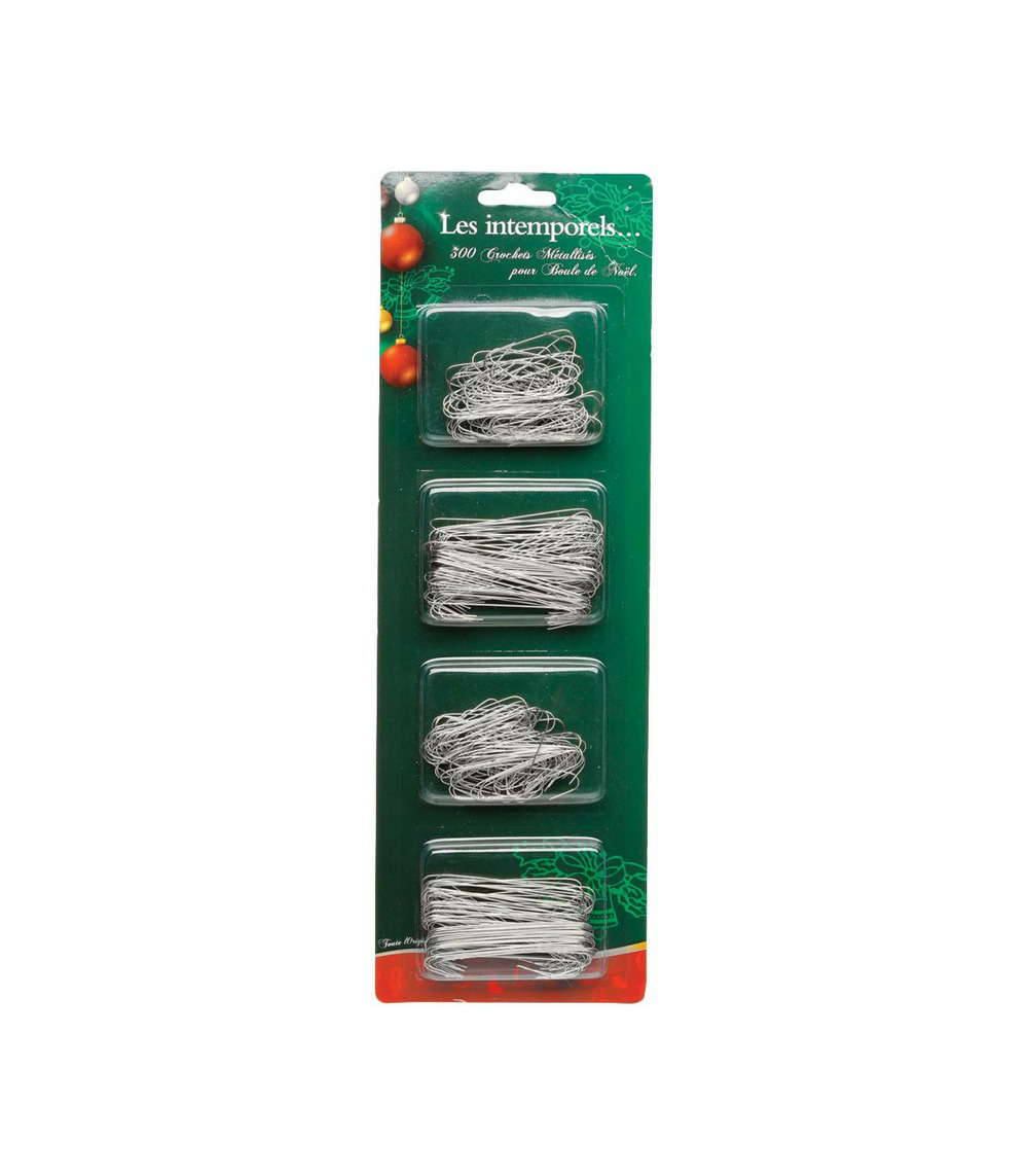 Déco de sapin set de 300 crochets métal pour boules de noël