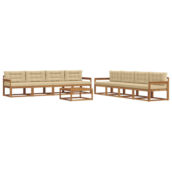 Ensemble de canapés d'extérieur 9 pcs naturel et beige
