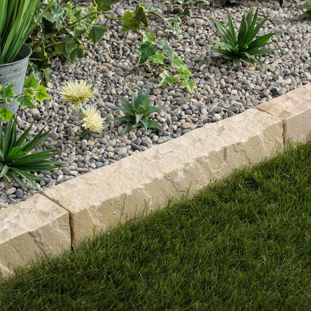 Bordure de jardin grès kandla beige 50x8x8 cm (à l'unité) - ro'ma nature