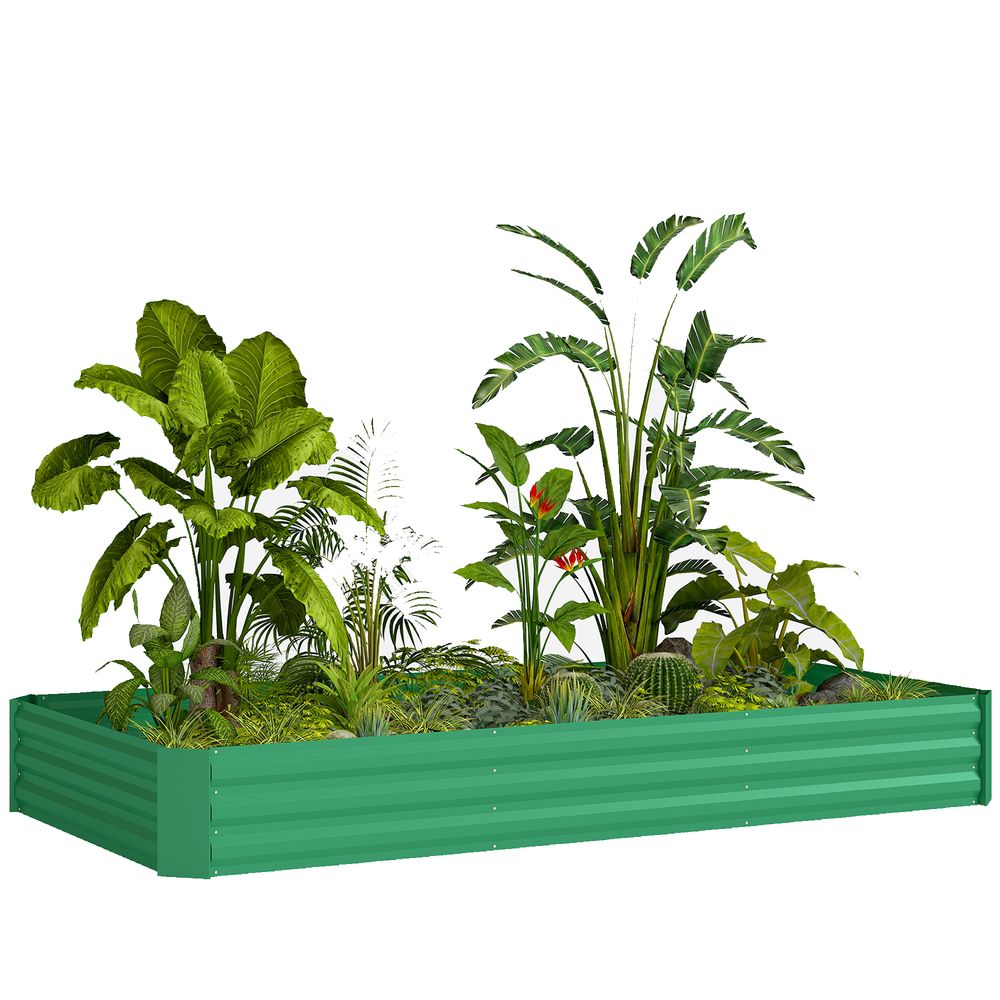 Carré potager extérieur acier galvanisé jardin grande capacité 240x120x30 vert