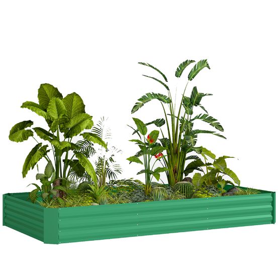 Carré potager extérieur acier galvanisé jardin grande capacité 240x120x30 vert