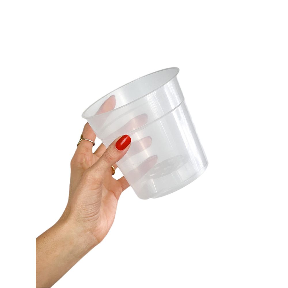 Pot transparent pour plantes - pot transparent troué de culture - pot de 15cm - x3 unités