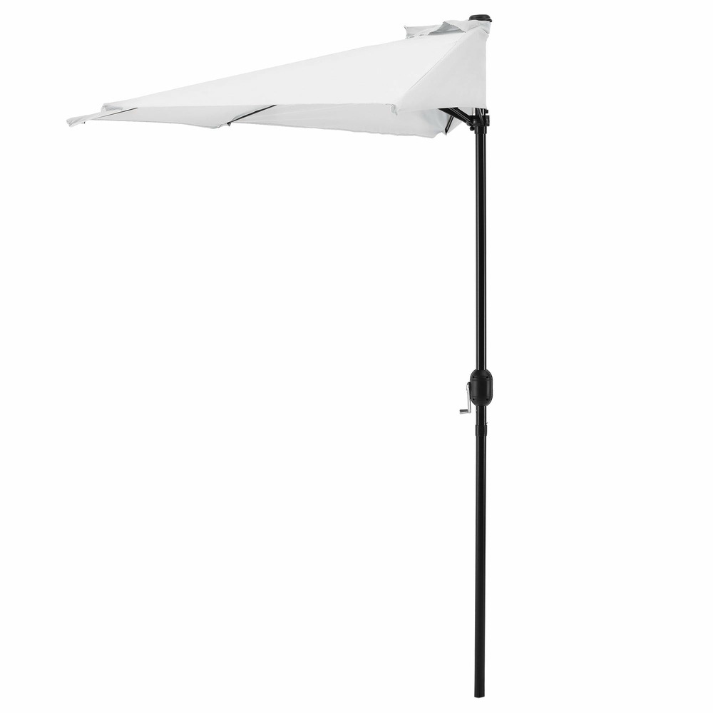 Demi-parasol sur terrasse sur balcon polyester blanc 300 cm x 150cm x 230cm
