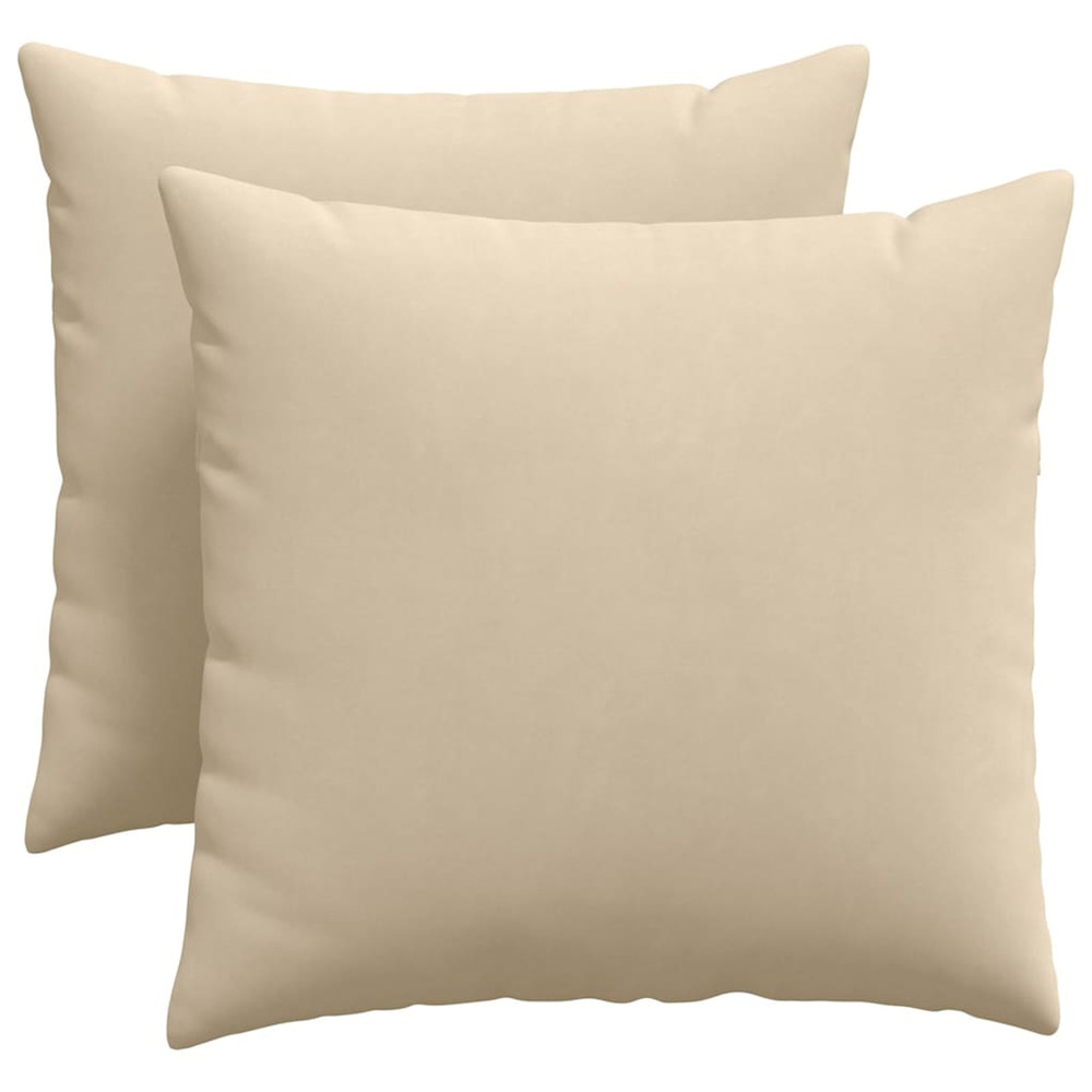 Coussins de canapé 2 pcs crème 50 x 50 cm tissu