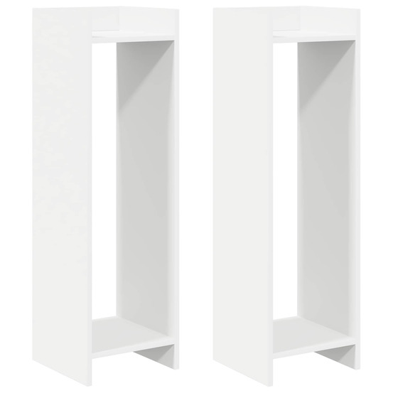 Support de plante avec étagère 2 pcs blanc 30 x 30 x 100 cm