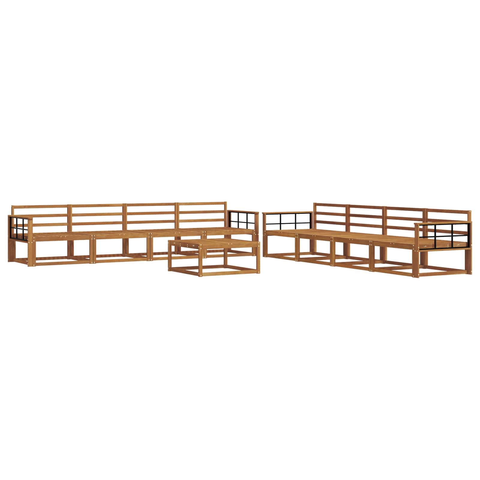 Ensemble de canapés d'extérieur 9 pcs naturel