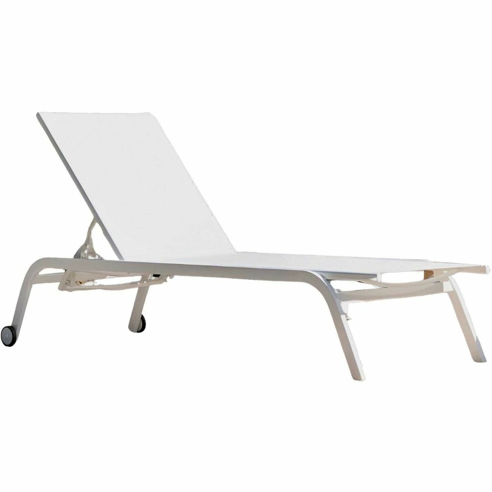 Bain de soleil en aluminium avec roulettes marbella blanc