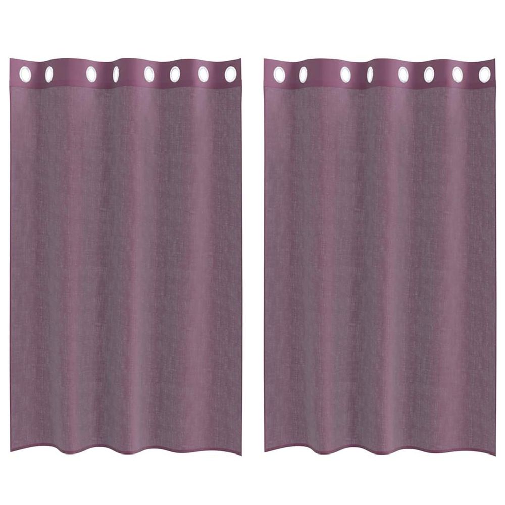 Rideaux en voile avec œillets 2 pcs violet 140x175 cm