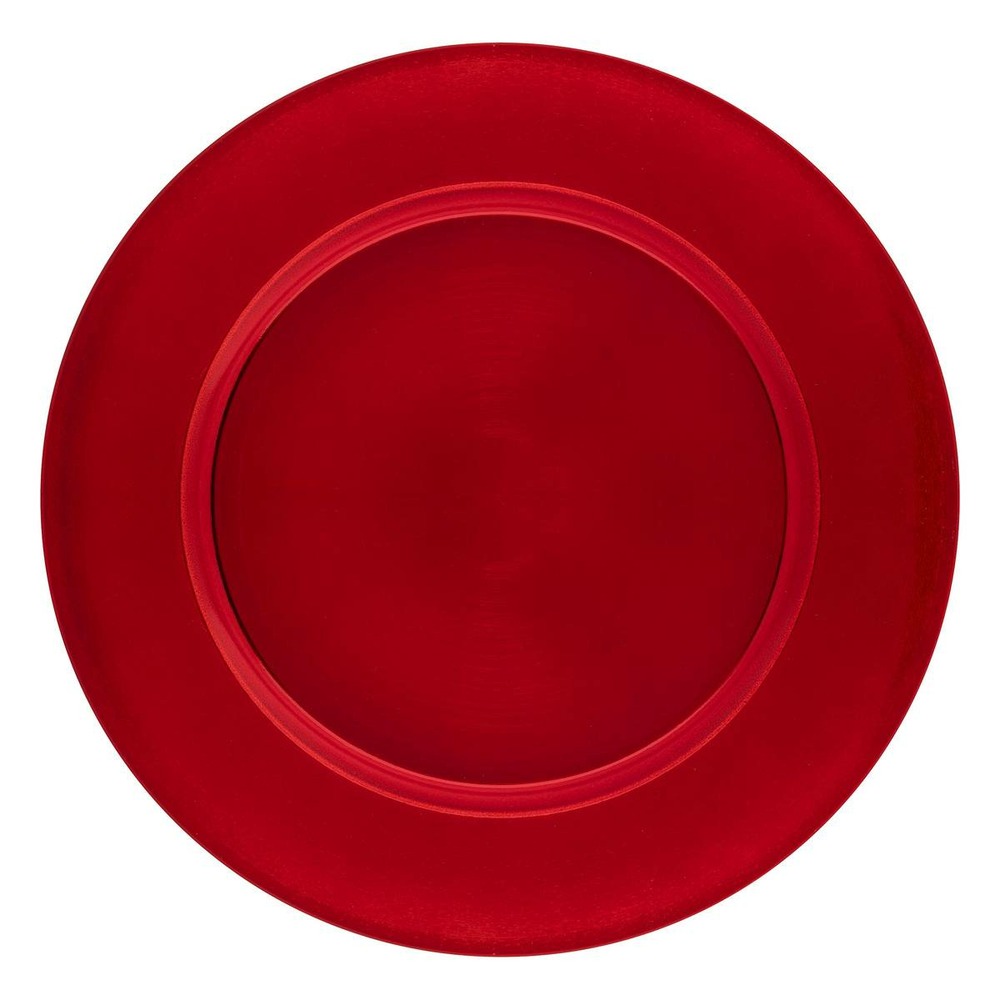 Assiette de présentation lisse rouge