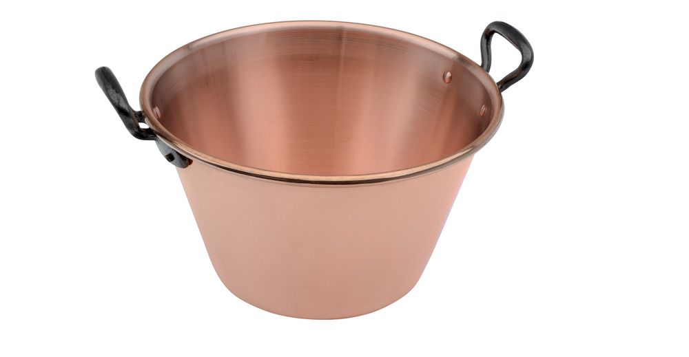 Bassine a gelee lisse en cuivre - anses fonte - ø26,5cm - baumalu