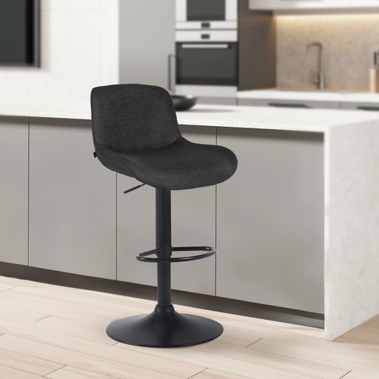 Tabouret de bar solon tissu noir
