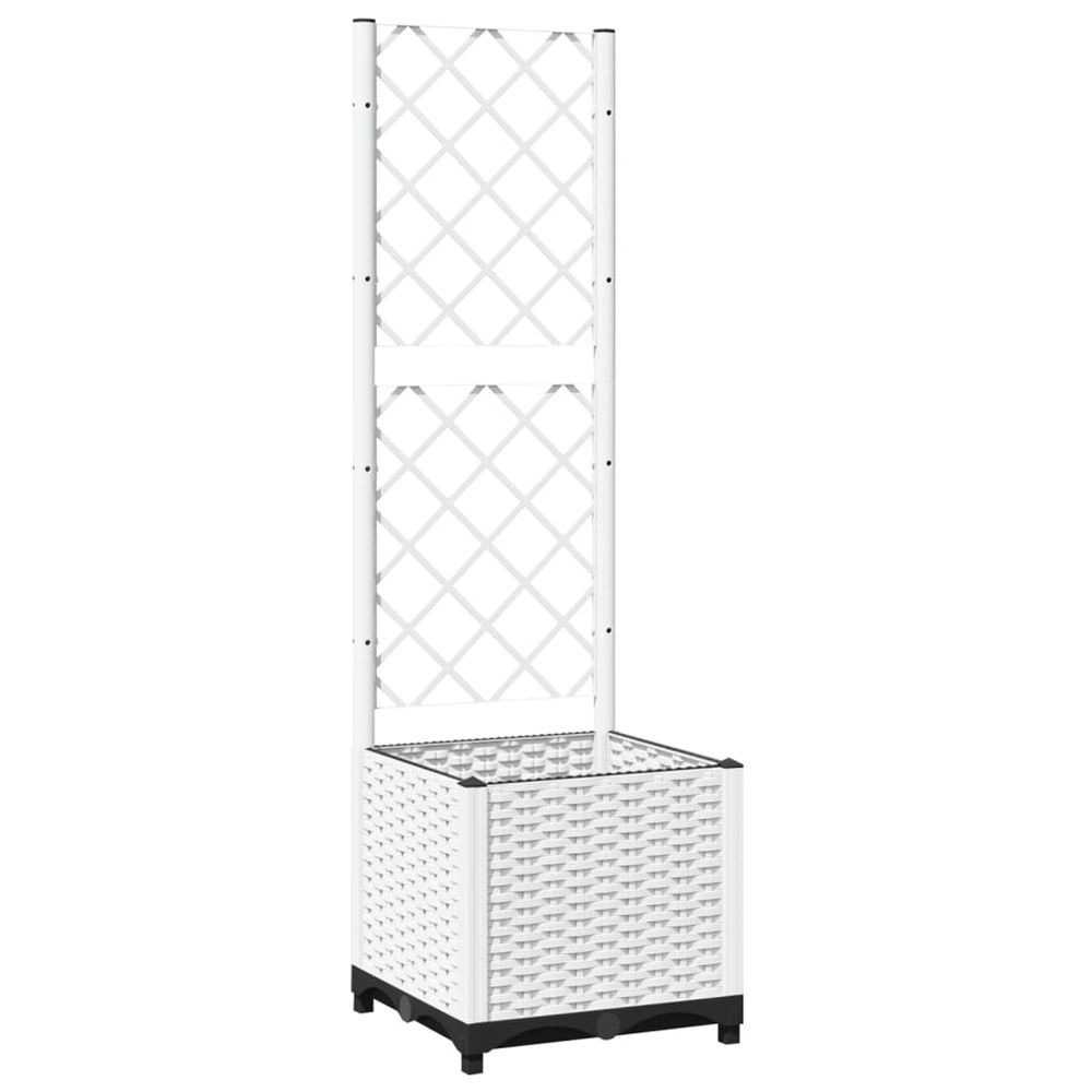 Cache-pot de jardin blanc 40 x 40 x 136 cm