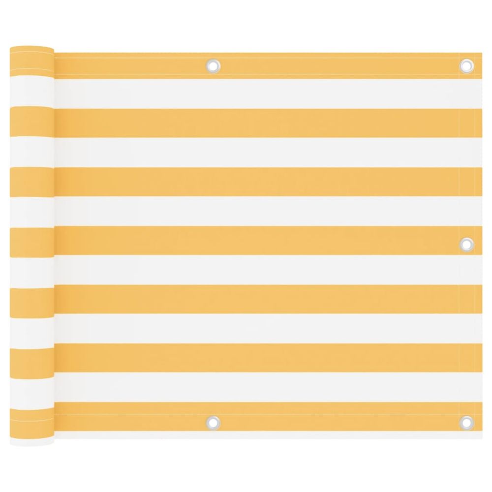 Écran de balcon blanc et jaune 75x300 cm tissu oxford