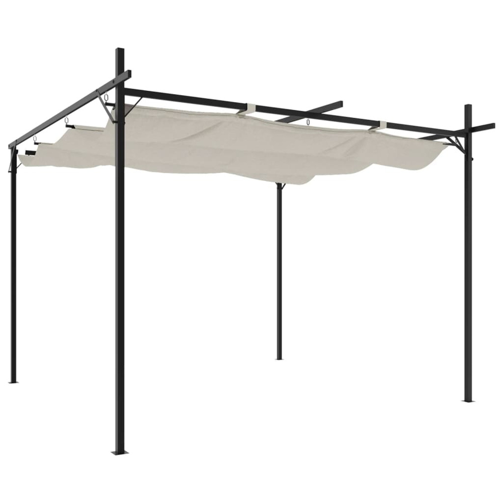 Pergola avec toit rétractable crème 295x292x230 cm