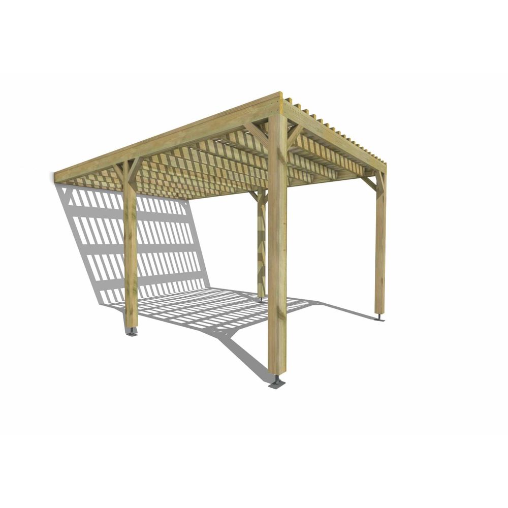Pergola bois • 3m x 5m • adossée • sens largeur • lattage bois • livraison comprise
