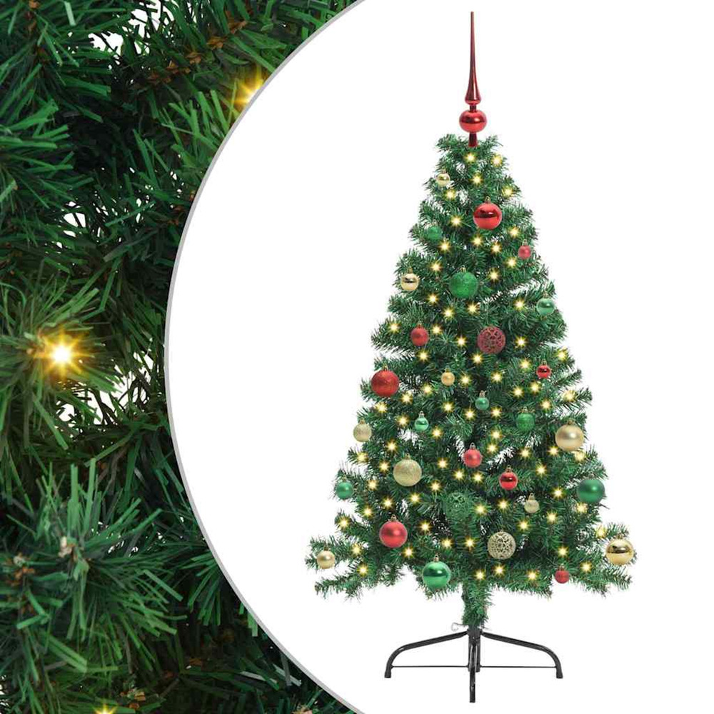 Sapin de noël artificiel pré-éclairé vert 150 cm pvc