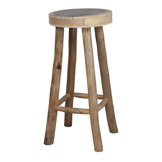 Tabouret haut en bois avec un style rustique - modèle 069 - naturel