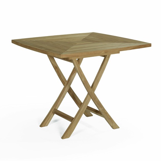 Table pliante carrée en teck massif cardif 90 x 90 cm